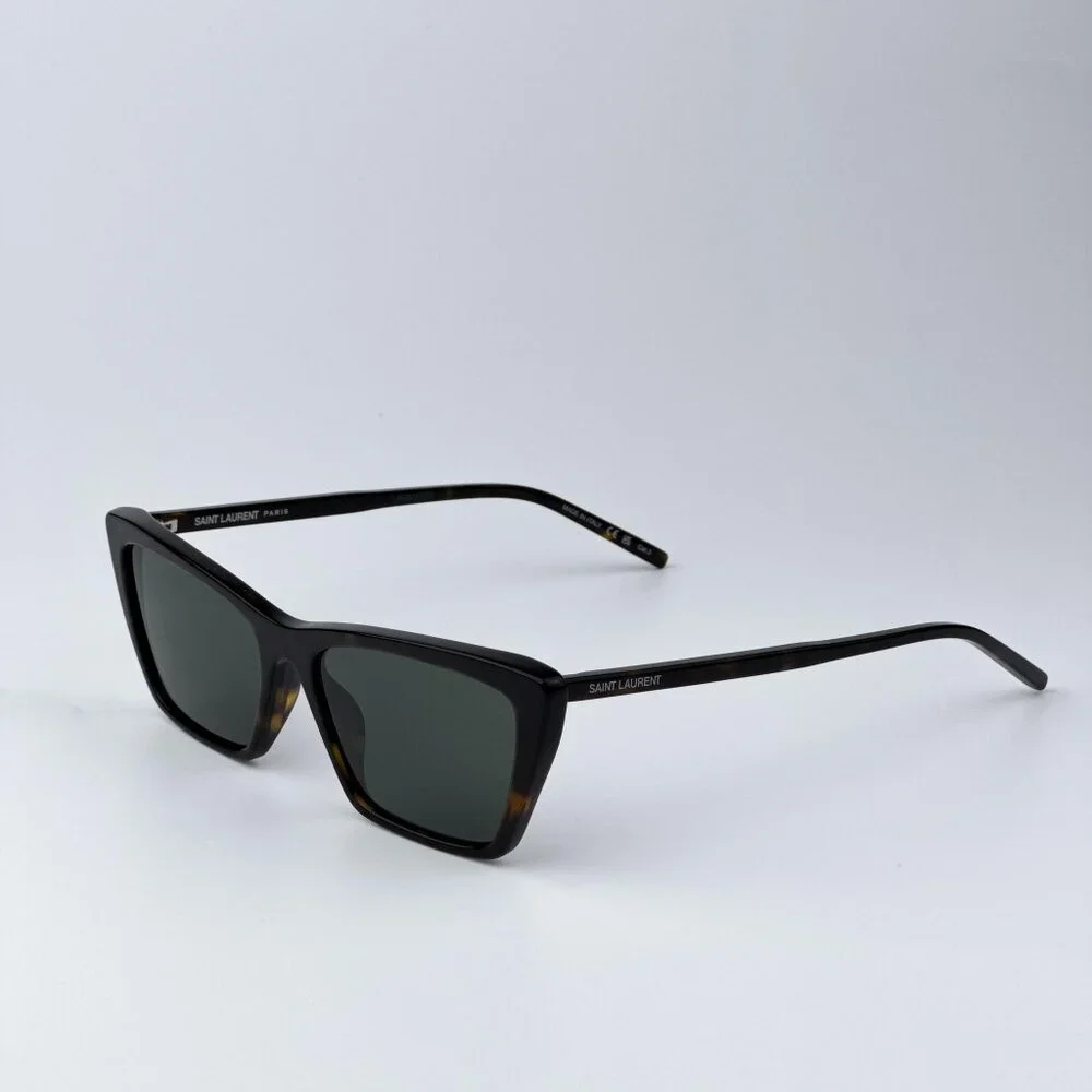 Saint Laurent SL737 MICA THIN 002 Men BRAND NEW Sunglasses Havana Grey Cat Eye